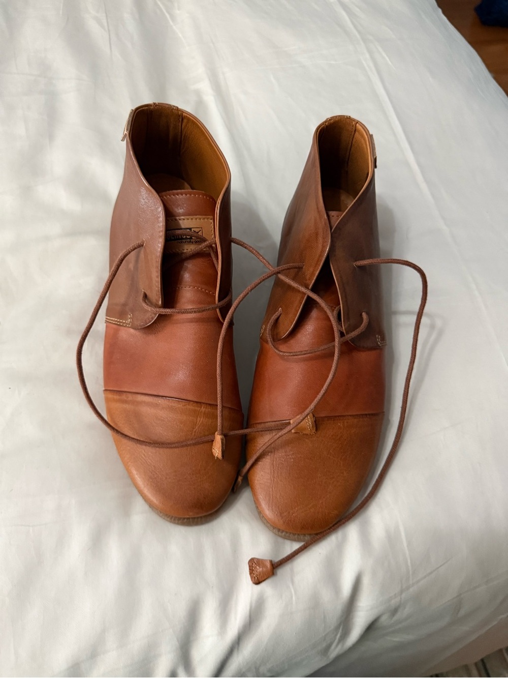 Like new Brown Leather Lace-Up Ankle Boots